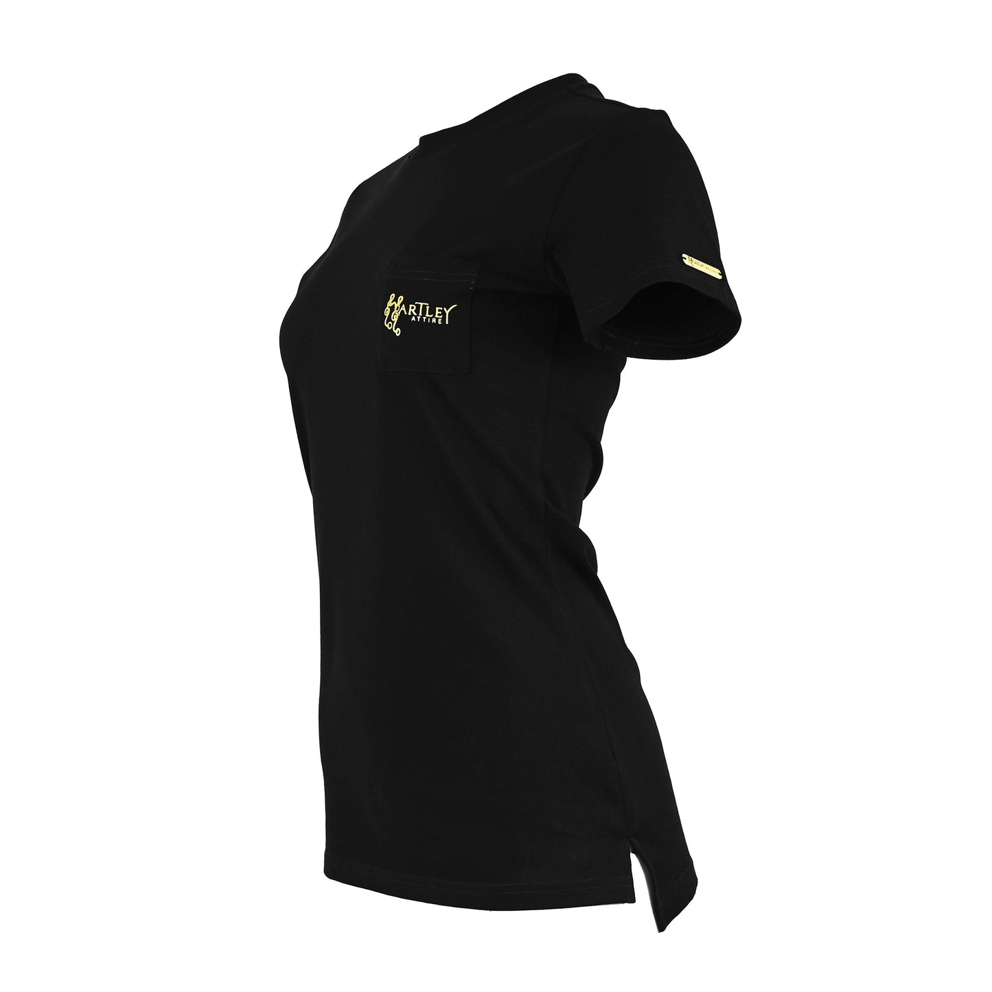 Black Ladies Round Neck T-shirt front