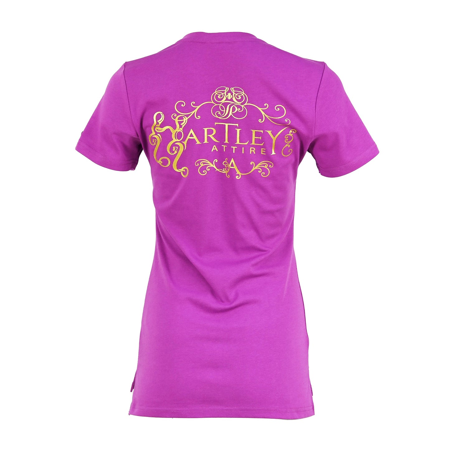 Magenta Ladies Round Neck T-shirt back